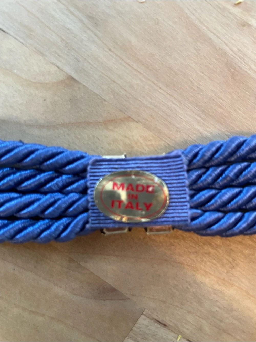 Vintage Silk Cord Belt with Gold Clasp Hardware Made in Italy